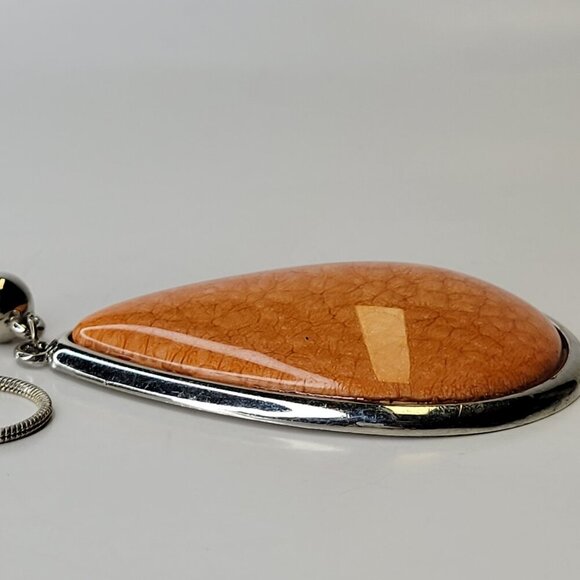Large Orange Pendant Necklace - Picture 8 of 8